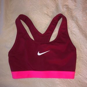Pink nike sports bra